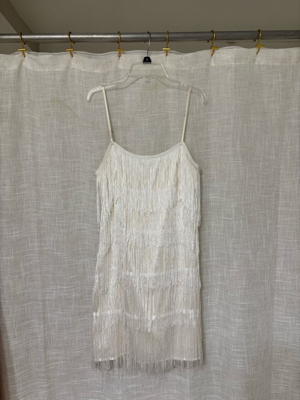Women's White Fringe Dress - Medium